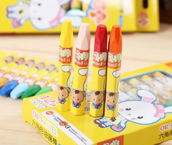 

1Set 12Colors Stationery Crayons Non-toxic Crayon Pupils drawing Supplies School Art Supplies Easy to erase kids drawing AKP013