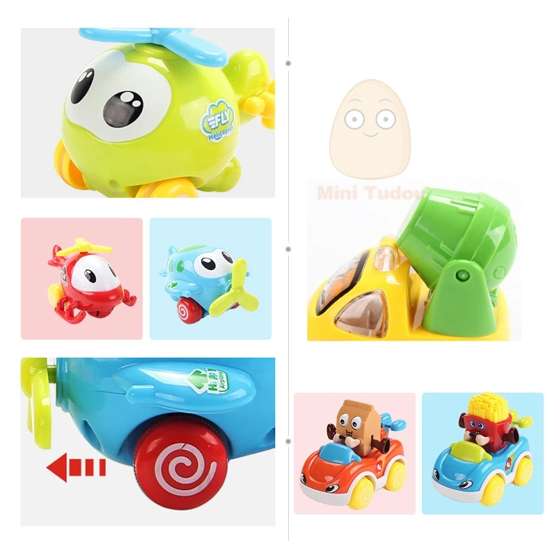 Трения питание Push and Go машинки из мультфильмов игрушки игровой набор отступить