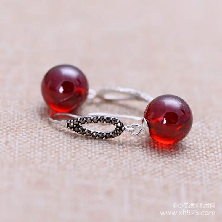 KJJEAXCMY 925 пробы серебряные серьги с гранатом|earrings|racerace horse |