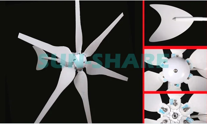 Free Shipping ! HOT SALES 6blades windmill generator +solar wind charge controller DC 12V / 24V FOR HOME/LED | Обустройство дома