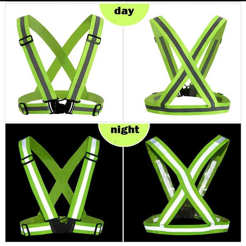 Chaleco Reflectante Cycling Straps Reflective The Adjustable Fluorescent Security Night Vest Green Equipment |