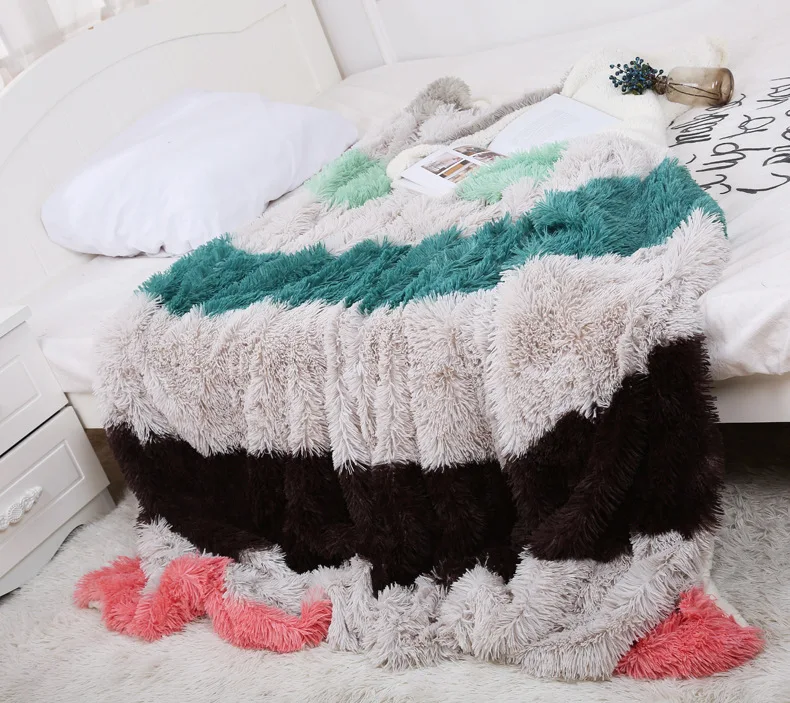 Домашний текстиль 2019 мягкий длинный пушистый плед искусственный мех теплый