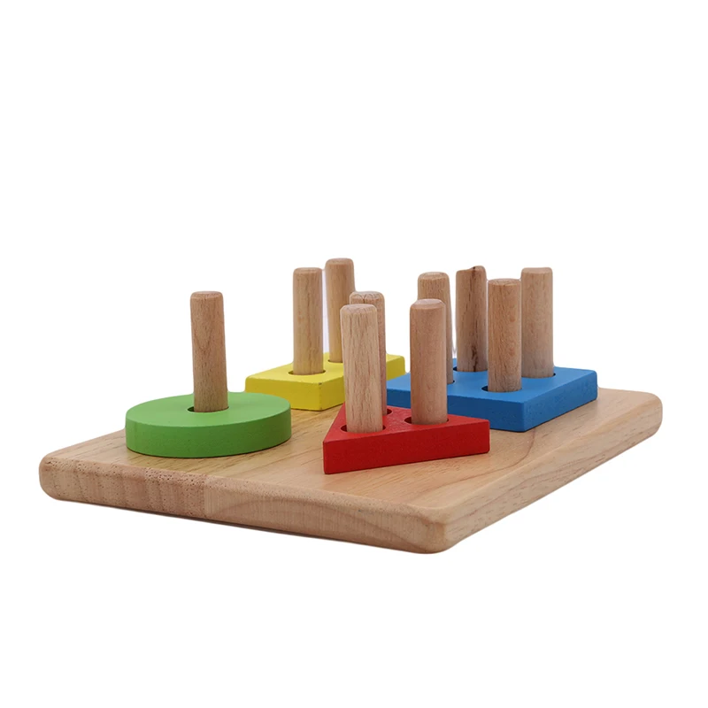 

Wooden Blocks Four Column Shape Matching Geometry Wisdom Four Sets of Children's Early Learning Cognitive Toys