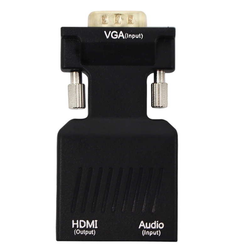 Переходник VGA Female HDMI для видео адаптер Full HD 1080P с 3 5 мм L / R аудиовходом ПК ТВ