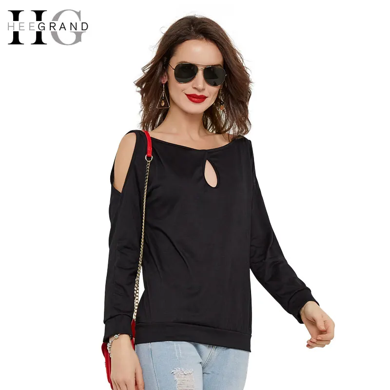 HEE GRAND/пикантная женская футболка модные открытые футболки на весну однотонные