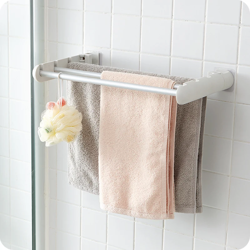 

Bathroom Organizer Towel Storage Rack Foldable Wall-mounted Hanging Towel Holder