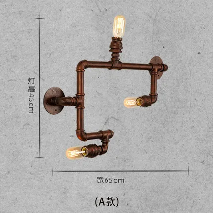 Американский Лофт стиль металлическая водопроводная труба лампа Эдисона