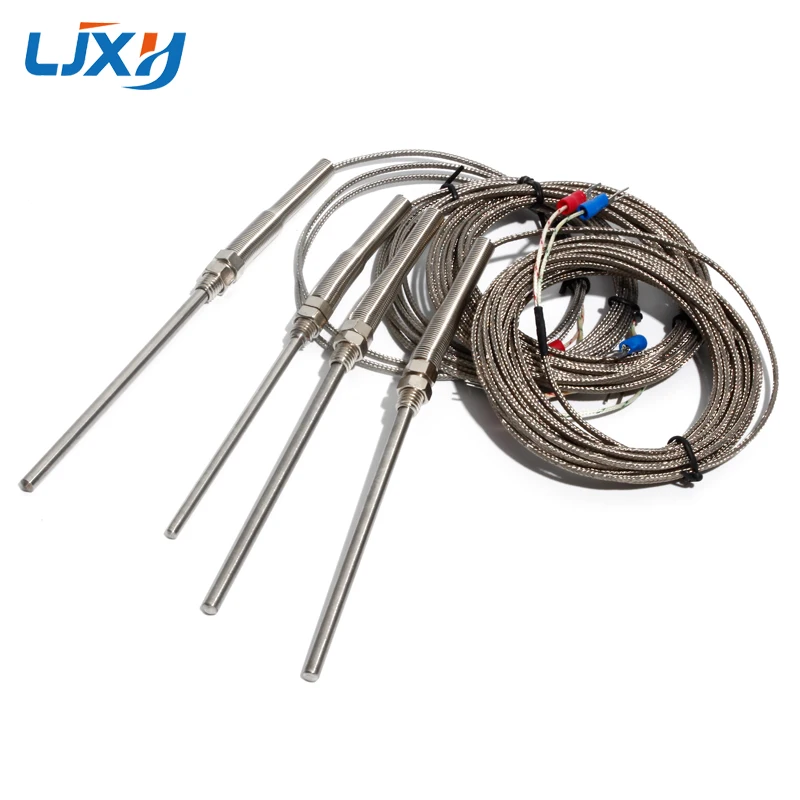

LJXH Thermocouple K Type 4x100mm Probe Sensor, 0-400 Degree Temperature, M8x1.25 Thread, 1m/2m/3m/4m/5m Wire Length