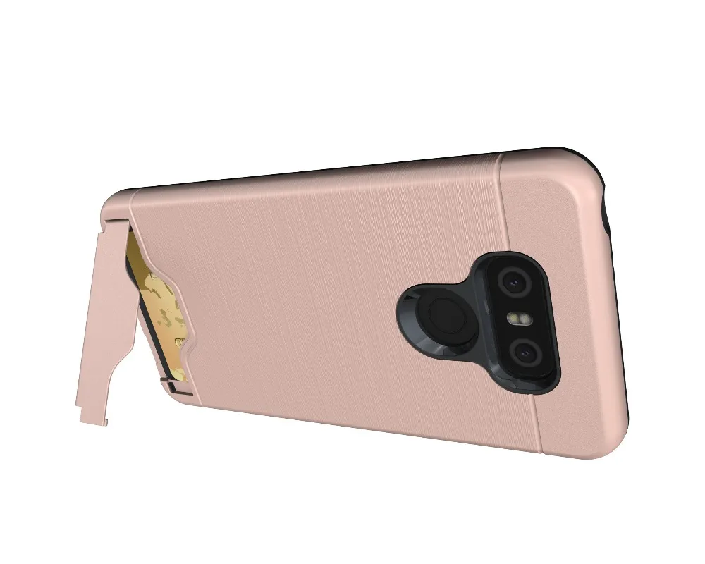Роскошный чехол 2 в 1 для LG G6 защитный со скрытым слотом карт и подставкой телефона