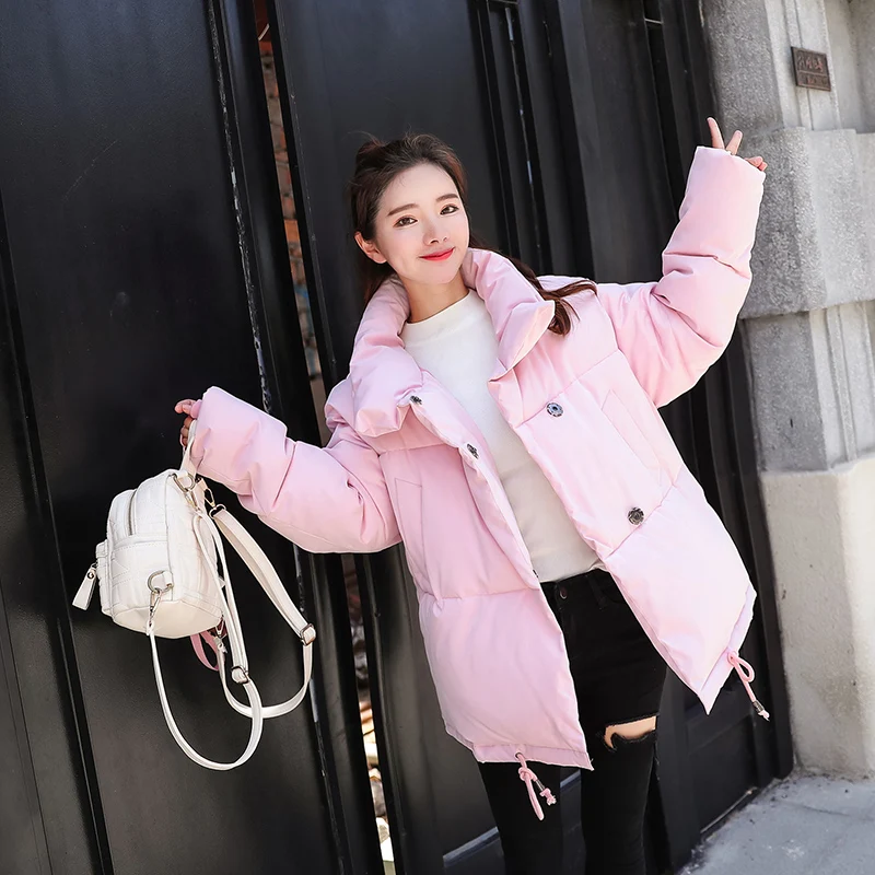 Поп Harajuku зимняя куртка Для женщин Европейский Дизайн свободные парка Парка на