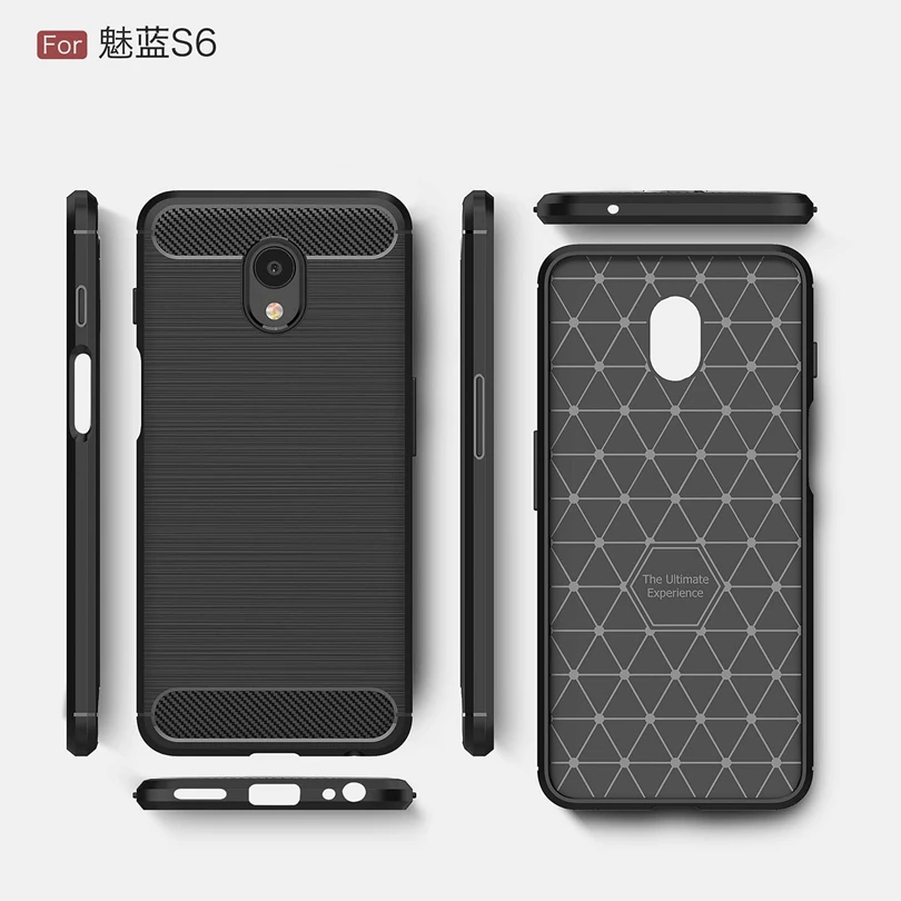 For MEIZU Meilan S6 / MeilanS6 5.7&quot Case Anti-knock Soft TPU Brushed Rugged Rubber Silicone Hybrid Phone Cases Cover |