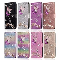 diamond flower butterfly flip wallet glitter leather case cover for samsung galaxy note 20 10 9 8 s21 s20 fe ultra s1098 plus