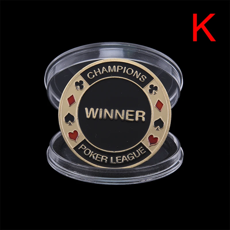 K Металлические банкиры штампованные карты покерные фишки с коробкой Texas Hold'em аксессуары сувенирные памятные монеты Porker звезда протектор - Color: K