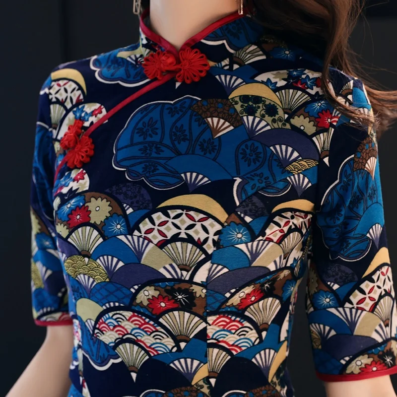 Китайское традиционное платье Cheongsam Qipao женское японское кимоно Макси Ao Dai