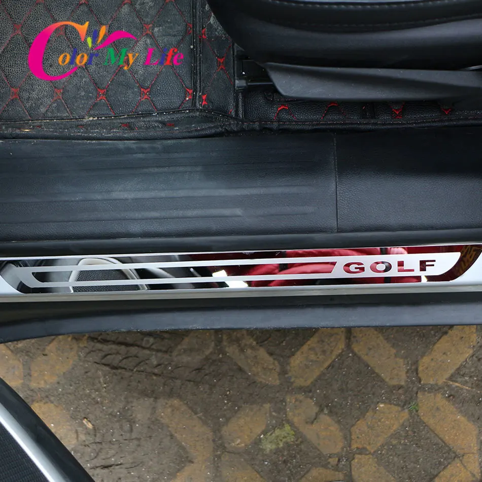 Накладка на порог автомобиля из нержавеющей стали для Volkswagen VW Golf 7 MK7 2013 аксессуары