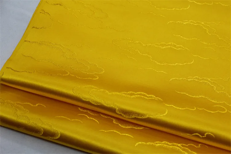 CF589 китайский узор облака золотой жаккард парча ткань китайский Cheongsam Одежда Ткань буддизм Ткань DIY Швейные материалы