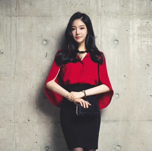 Блузка женская формальная шифоновая летняя 2017|vetement femme|chiffon cape topcape top |