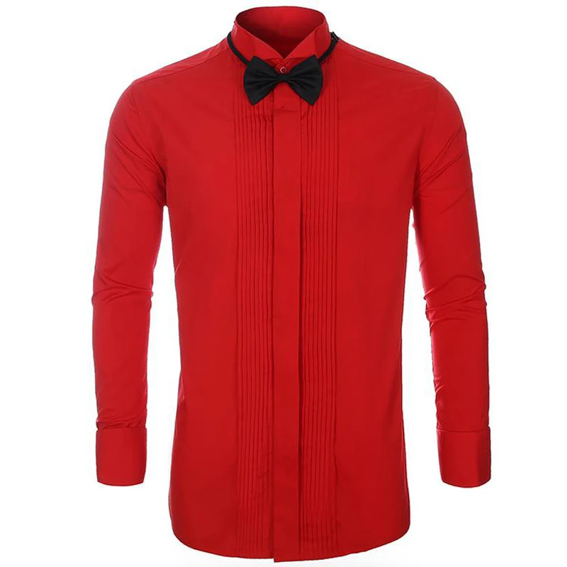 

Formal Dress Suit Shirt Man Black Red White Color Plus Size 5XL Wedding Shirt European and American Mens Top Clothing Brand A709
