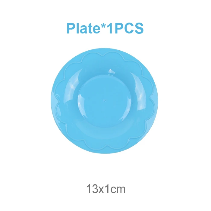 Plate Обучающие пластиковые Кухонные игрушки ролевые игры еда фрукты и овощи режущие игрушки для детей Подарки для девочек - Цвет: Plate