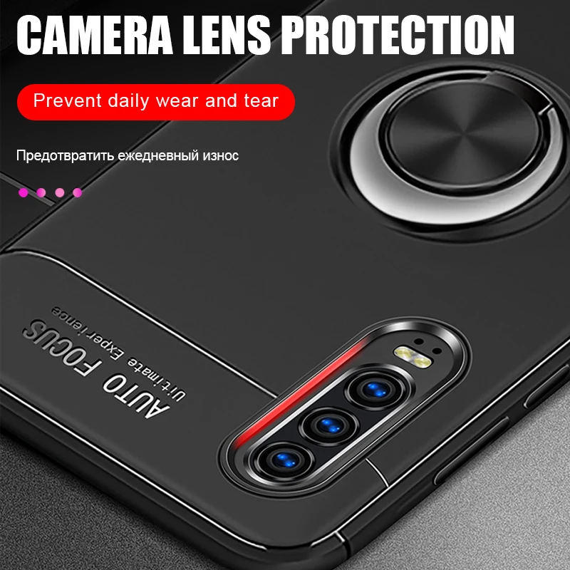 Luxury Car Magnetic Ring Soft Case On The For Huawei P30 Pro P20 Lite Full Cover soft Shockproof Bumper |