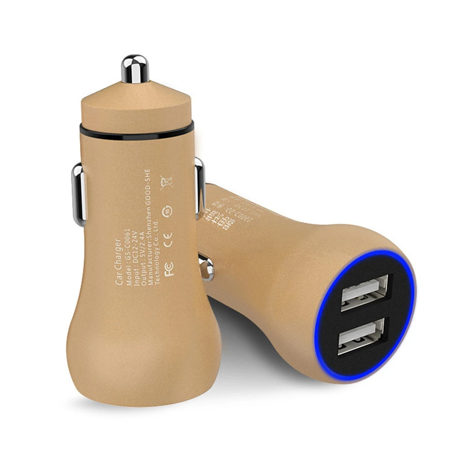 Автомобильное USB быстрое зарядное устройство для мобильного телефона двойной