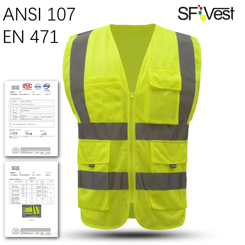 Жилет для руководителя SFVEST HI VIS VIZ светоотражающий защитный жилет работы