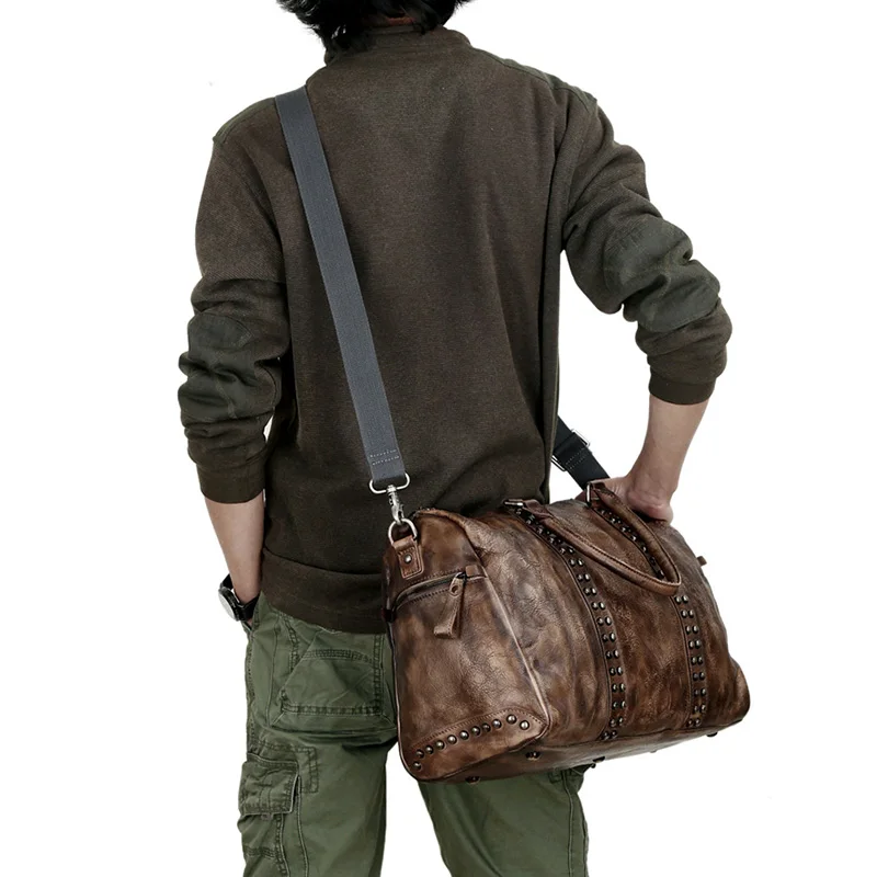 MANJH Дизайнерская Дорожная сумка-мессенджер винтажная восковая короткая модная