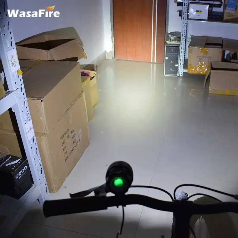 Велосипедный передний фонарь WasaFire XHP70 водонепроницаемый для рыбалки кемпинга