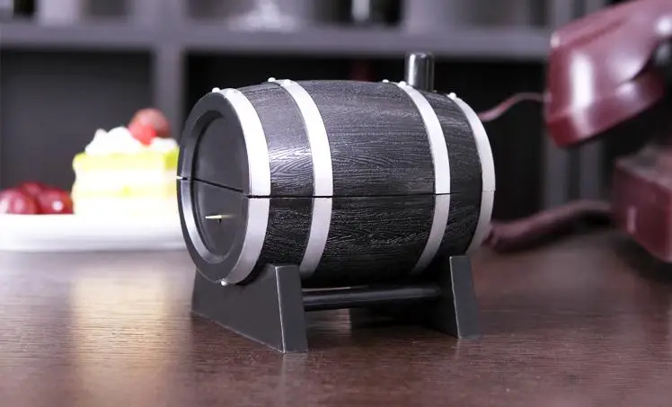 

30pcs Creative Wine Barrel Style Plastic Automatic Toothpick Box Toothpick Container Toothpick Dispenser SN738