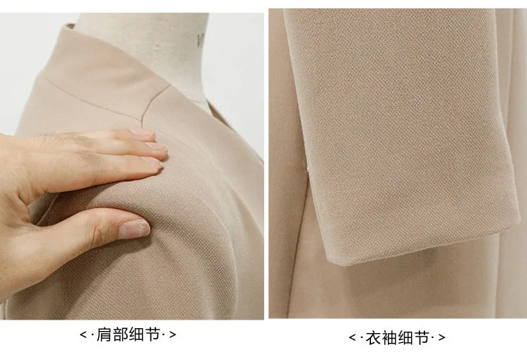 Осенние новые модные длинные костюм женский пиджак slim для похудения профессиональный Комбинезоны из двух Костюм из нескольких предметов
