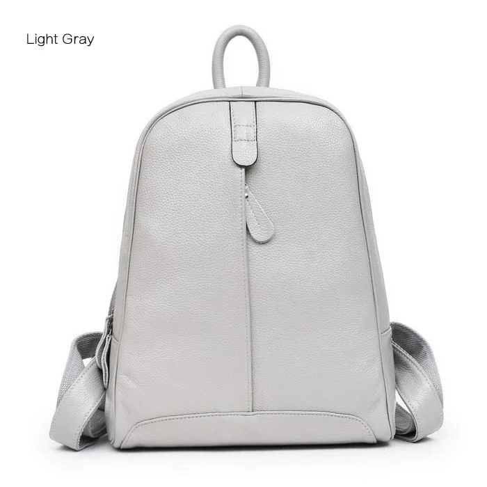 A Light Gray AODUX, женский рюкзак из натуральной кожи, верхний слой, коровья кожа, школьный рюкзак, сумка, светильник, синий/серый/розовый/белый/бежевый цвет - Цвет: A Light Gray