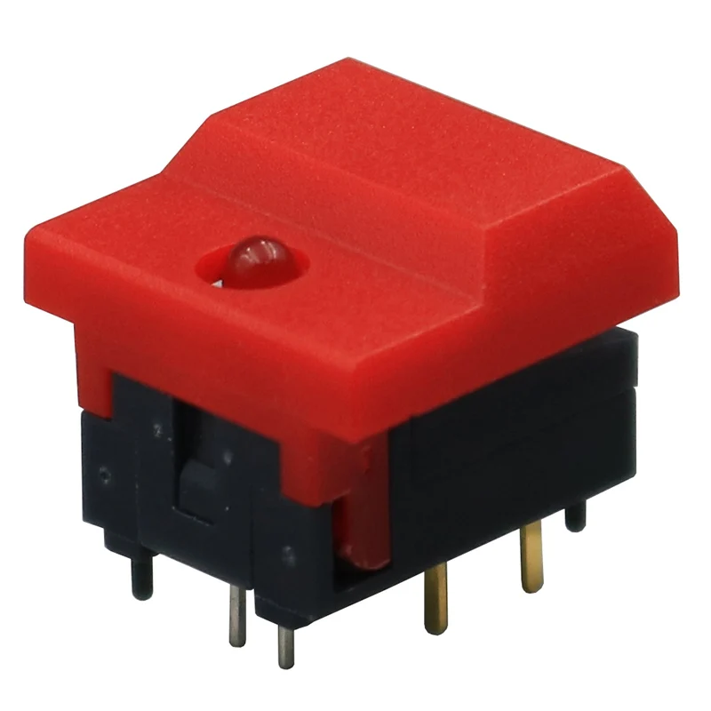 Красный 2 шт. PB86 B1 Singal лампа мгновенный 6Pin SPDT PCB широкая крышка Кнопка Такт переключатель - Цвет: Красный