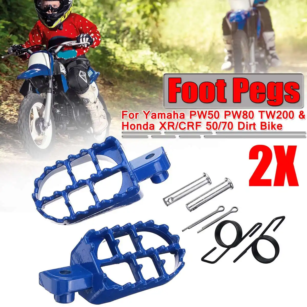 Пара универсальных мотоциклетных подножки для мотоцикла Pit Dirt Bike мотоциклетные подставки для ног подставка для ног для Yamaha PW50 PW80 TW200 для Honda XR/CRF
