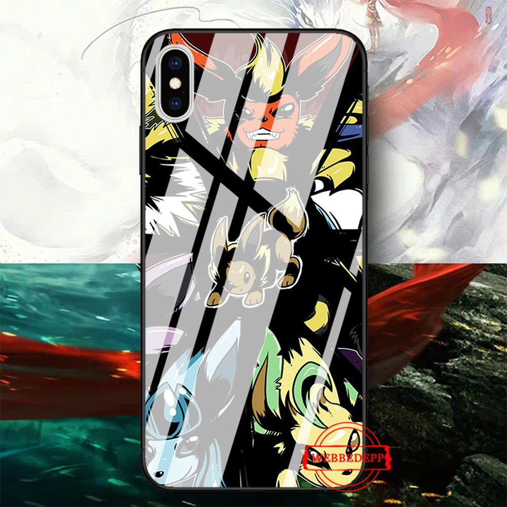 TG4 Мультяшные Покемоны eevee pika стеклянный чехол для телефона для Apple iPhone 11 Pro X XS Max 6 6S 7 8 Plus 5 5S SE - Цвет: TG4