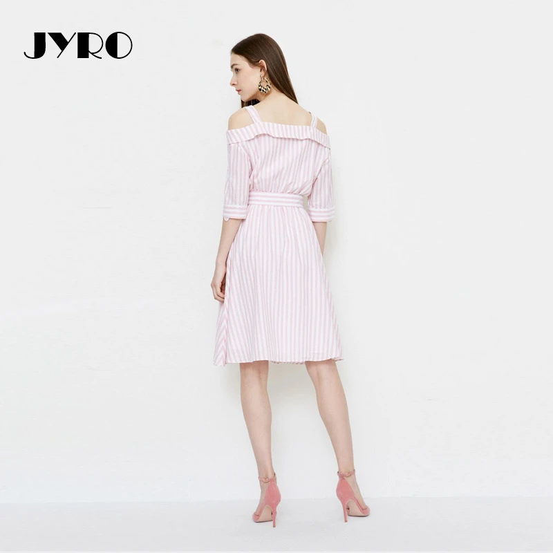 JYRO летнее платье 2018 новый корейский Высокая Талия был тонкий воротник Слинг без