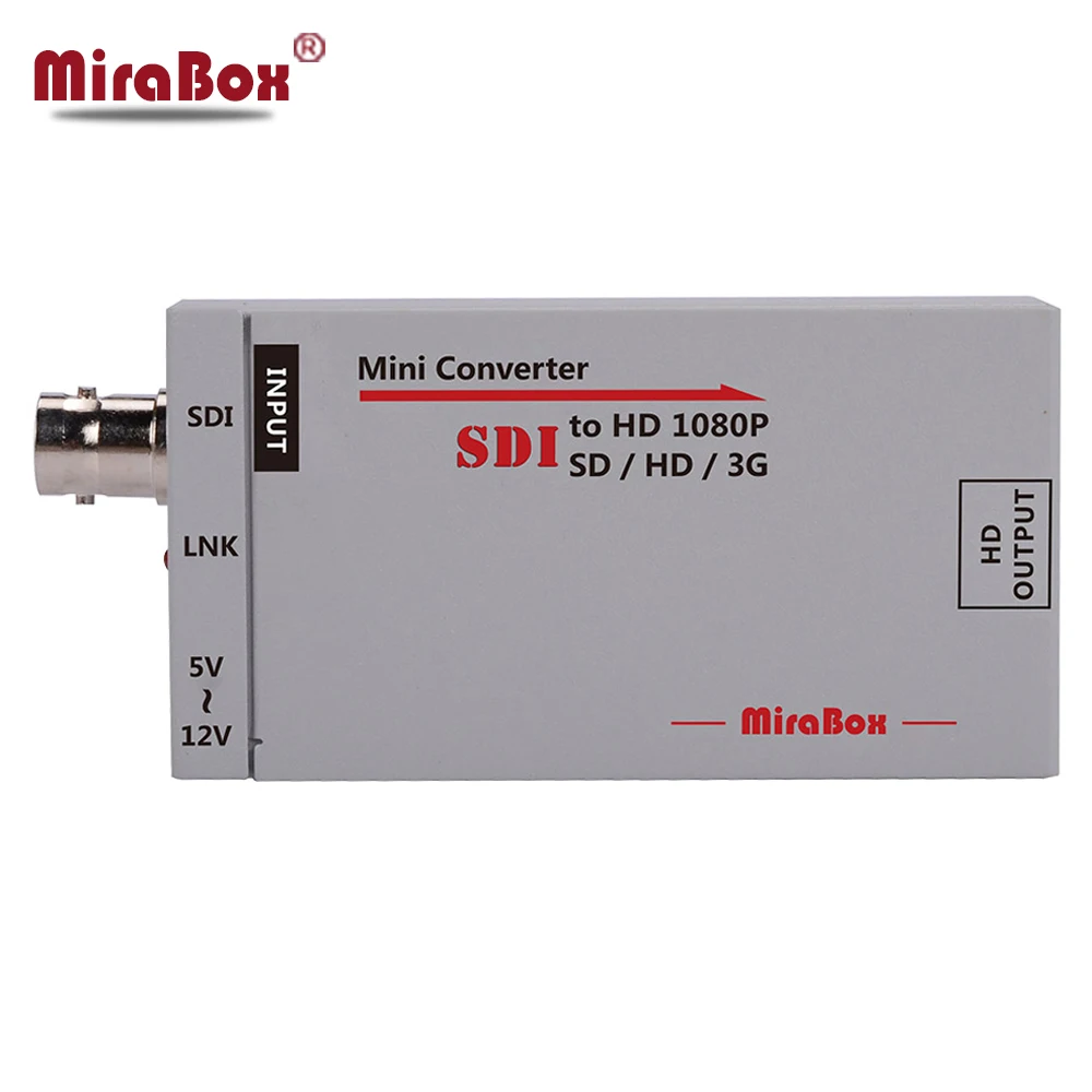 

MiraBox Portable sdi to HDMI Converter Full HD to BNC Mini SD-SDI/HD-SDI/3G-SDI to HDMI Adapter for Driving HDMI Monitors