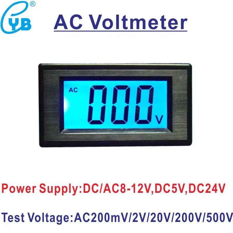 Цифровой вольтметр YB5135D ЖК дисплей AC 200 мВ 2 в 20 500 В в|volt panel meter|panel meterac voltmeter |