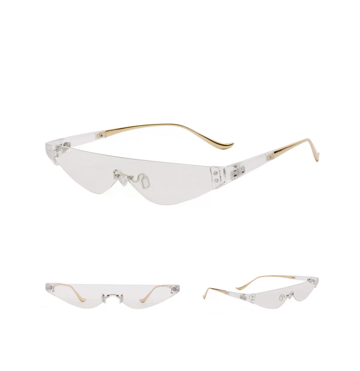 Triangular Cat Sunglasses Women Sexy Vintage Personlity Small Metal Frame Red Gray Tinted Color Lens Feminino De Sol Gafas UV400