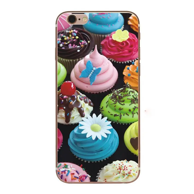 Сладкий десерт телефон case для iphone 6 6s plus 5S 5 se 7 плюс окрашены macaron пончики торт soft