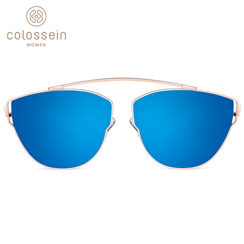 COLOSSEIN новые модные солнцезащитные очки для женщин авиаторы металлические