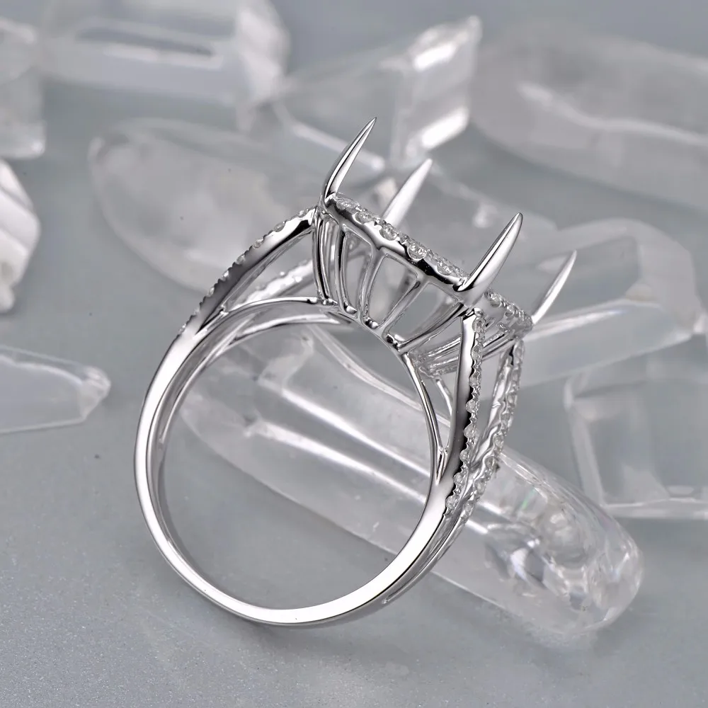 Акции Овальные 11x15 мм 18 k Белое Золото 0.68ct натуральные Алмазы обручальные полукольца