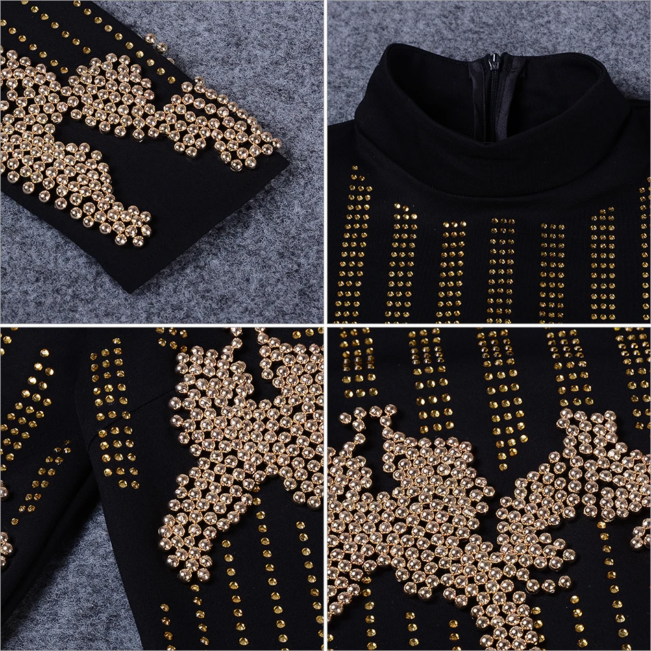 Adyce 2019 модные летние женские мини платья Золотые бусы Водолазка с длинным рукавом