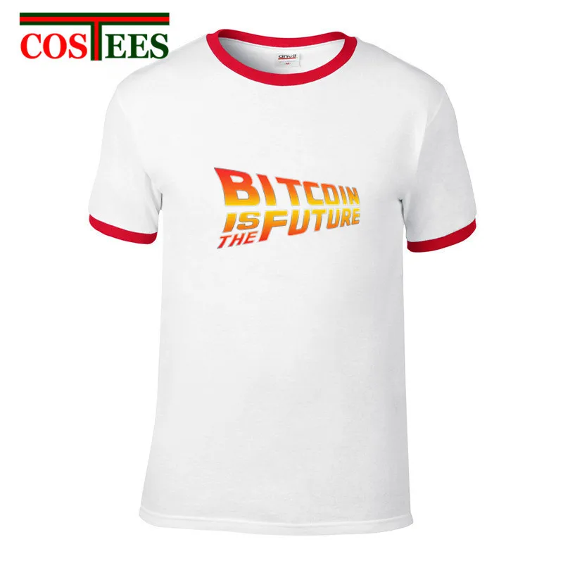 Криптовалюта бинарные Bitcoin футболки мужская рубашка с коротким рукавом и
