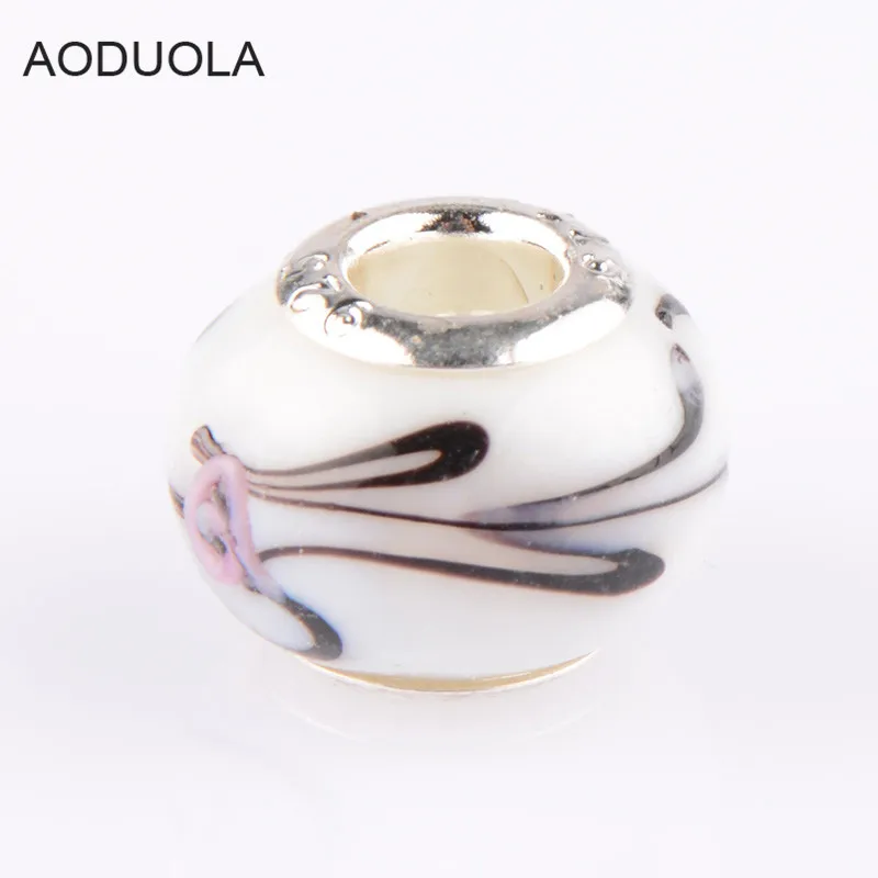 Бусины AODUOLA из муранского стекла белого цвета подходят для очаровательных