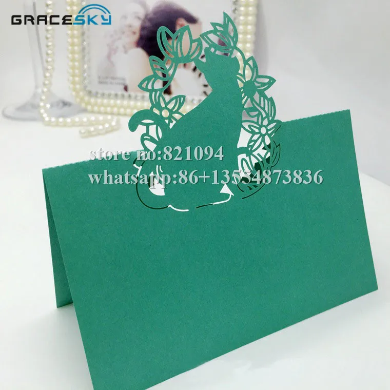 50 шт. Бесплатная доставка лазерная резка кошка с цветами товары вечерние