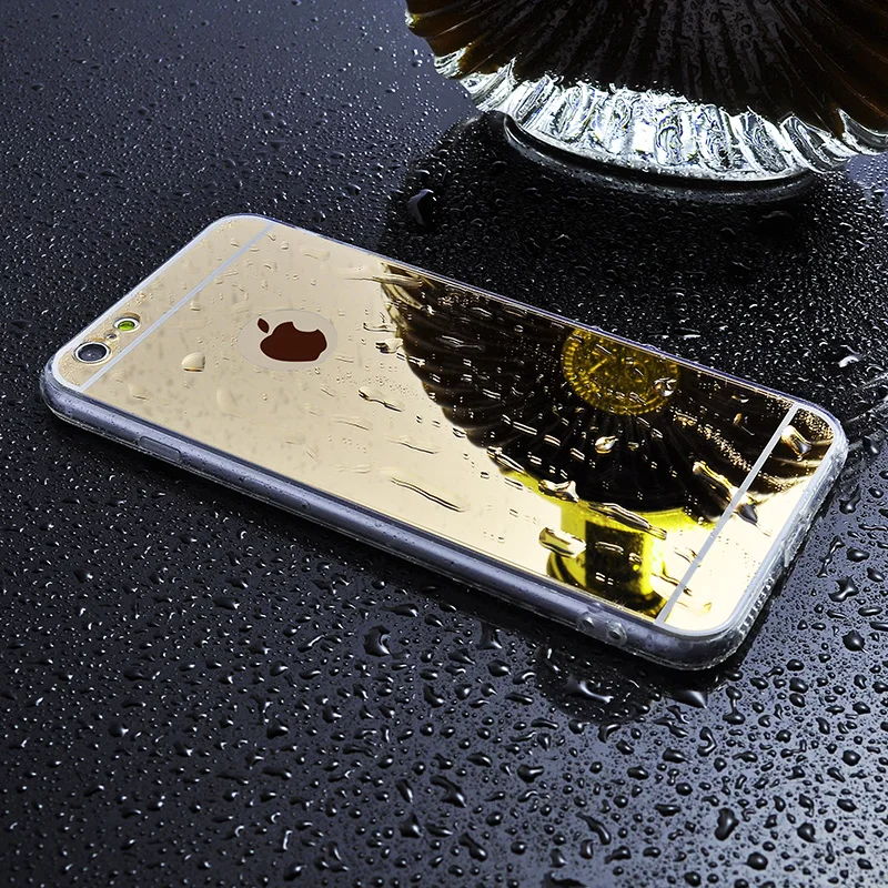 Блестящий зеркальный чехол из ТПУ + поликарбоната для iphone 7 4s SE 5 5s 6 8 X Plus Huawei P8 P9 Lite