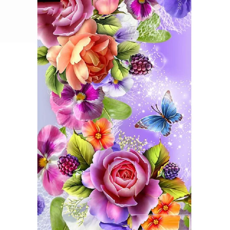 

beautiful flower diamond Embroidery diy diamond painting mosaic diamant painting 3d cross stitch diamond picture H425