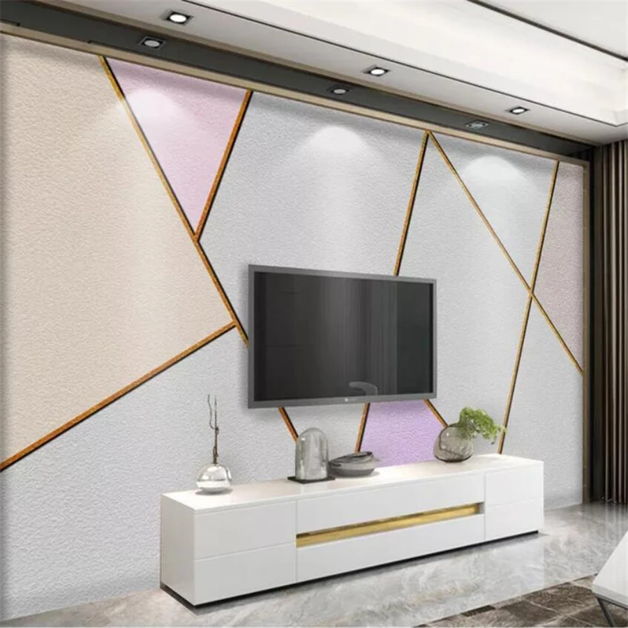 

Custom 3d wallpaper Nordic simple personality abstract line geometric square TV background wall papers home decor 3d wallpaper