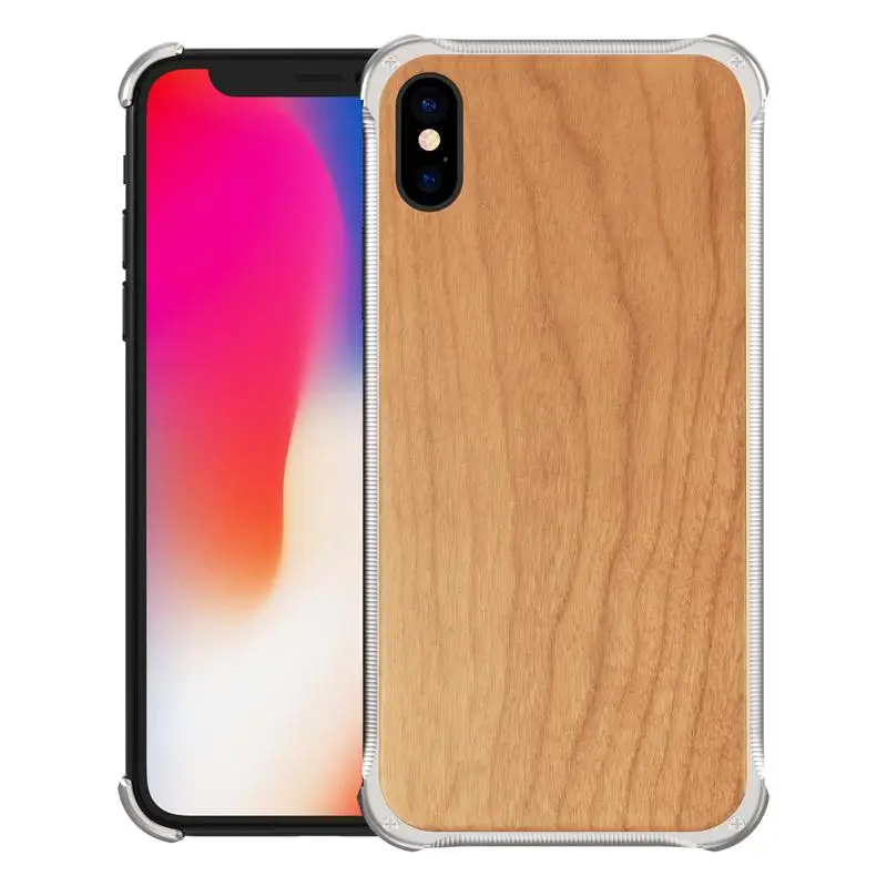 Suntaiho деревянный ящик для iPhone X чехол для телефона для iPhone 7 деревянный зернистый ТПУ противоударный чехол для iPhone 8 6 6S Plus - Цвет: Cherry Wood