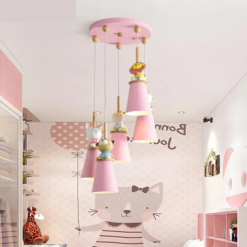 Светильник Nordic Bedroom Ceiling Lights Modern Minimalist Children Room Light Girl Creative Cartoon Cute Animal Child Lamp.